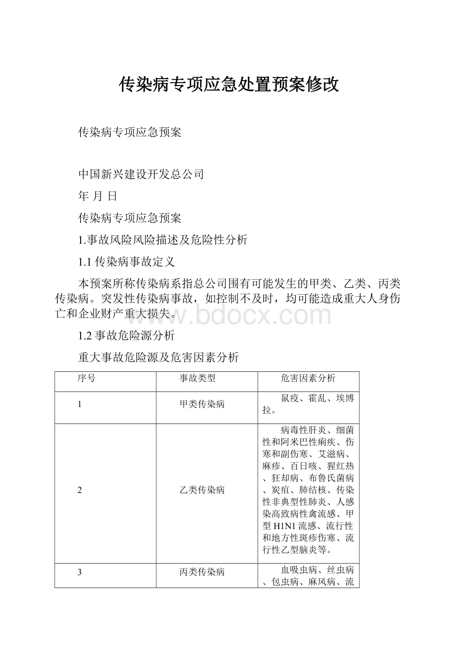 传染病专项应急处置预案修改.docx