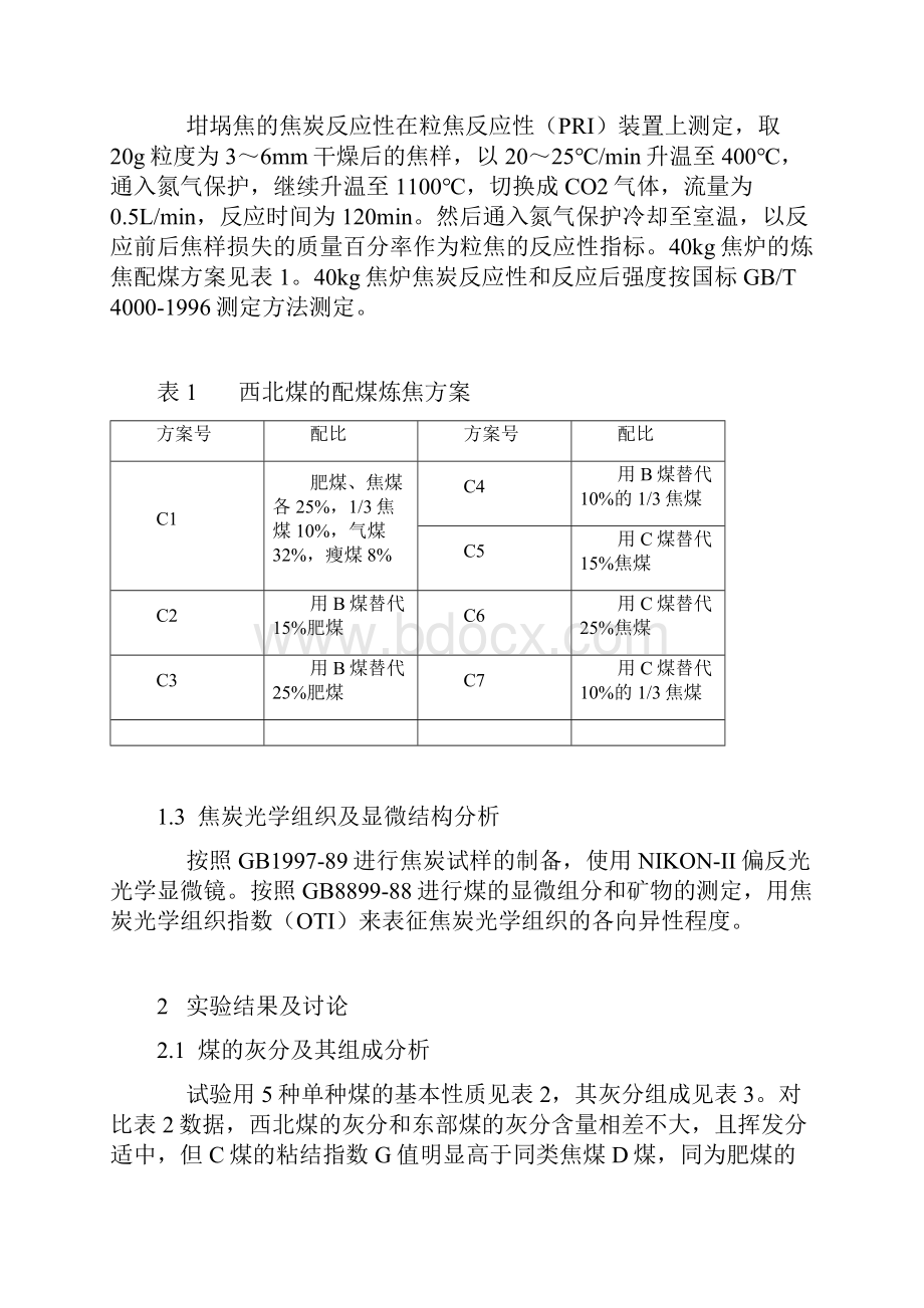 煤中灰分的组成对焦炭质量的影响.docx_第2页