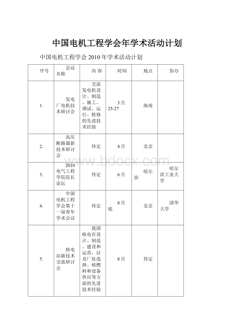 中国电机工程学会年学术活动计划.docx_第1页