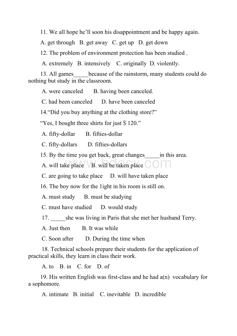 历年陕西省专升本英语真题答案解析超全.docx_第3页