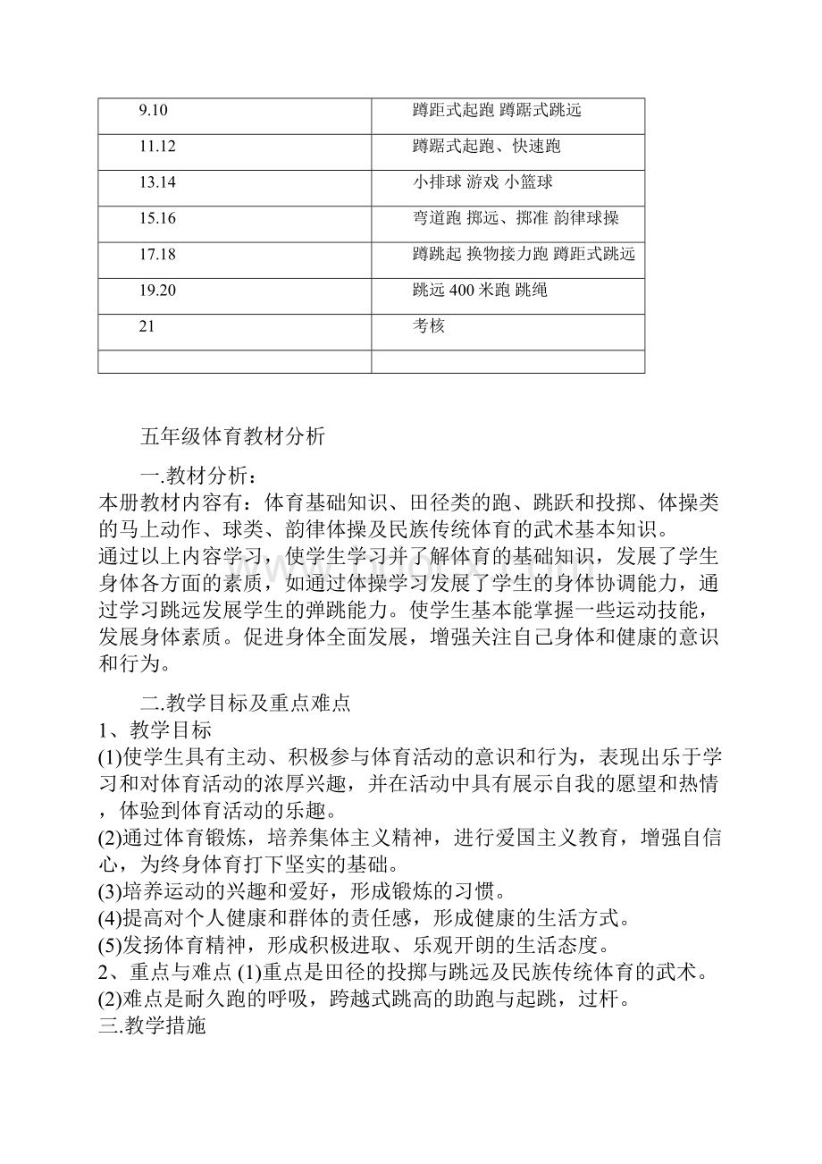 五年级上册体育教学计划及教案.docx_第3页