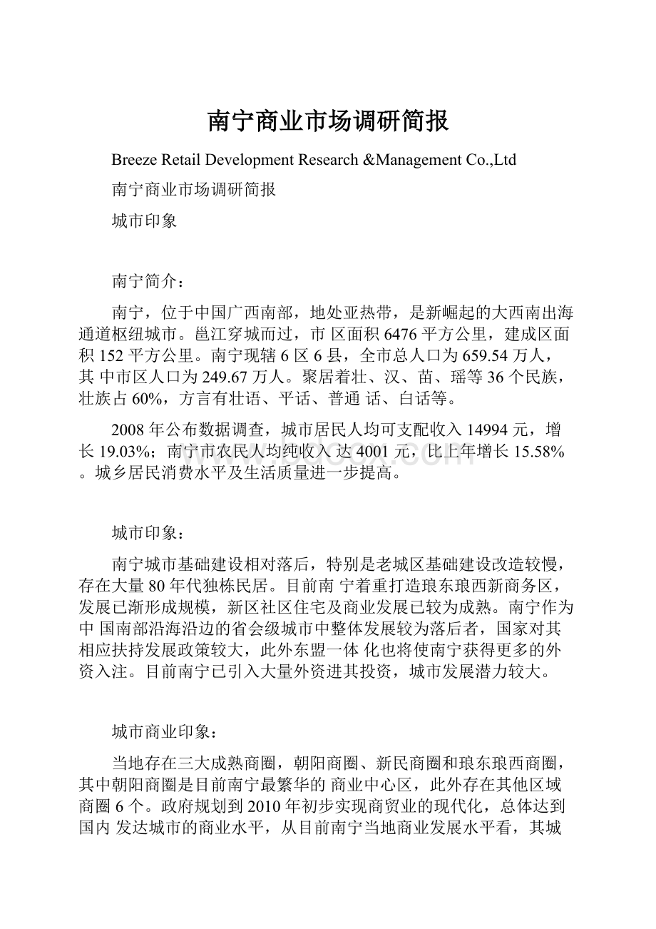 南宁商业市场调研简报.docx_第1页