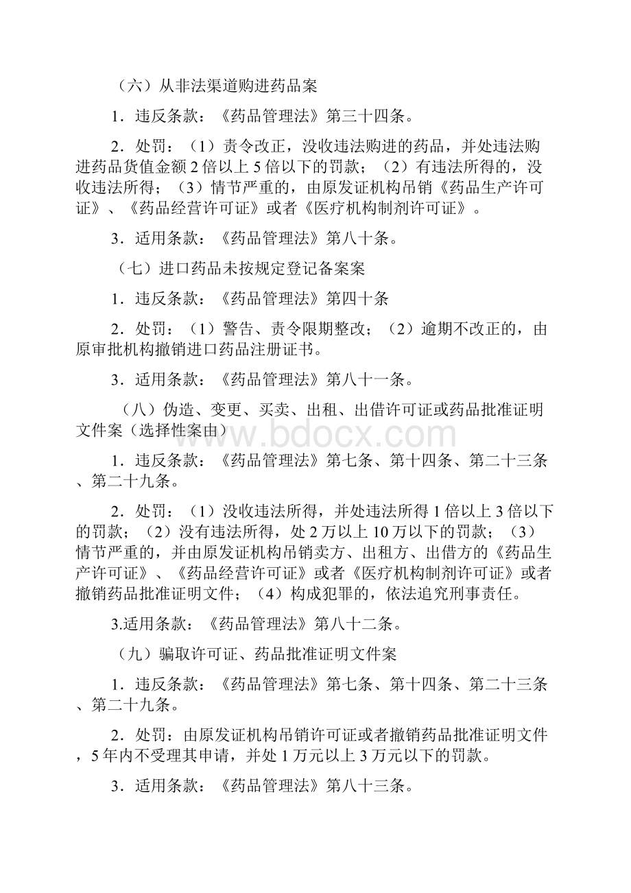 药品医疗器械行政处罚案由分类Word下载.docx_第3页