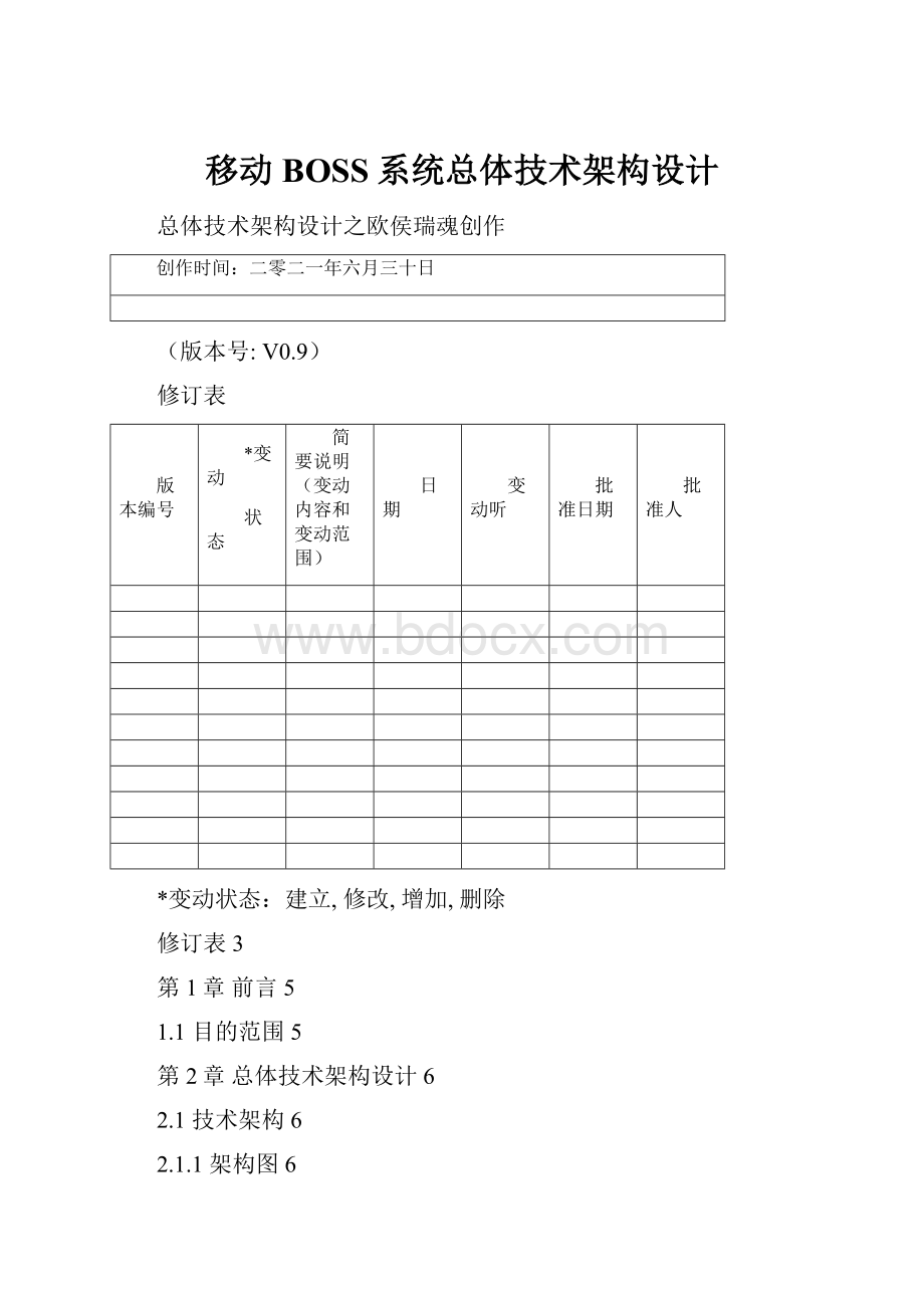 移动BOSS系统总体技术架构设计.docx