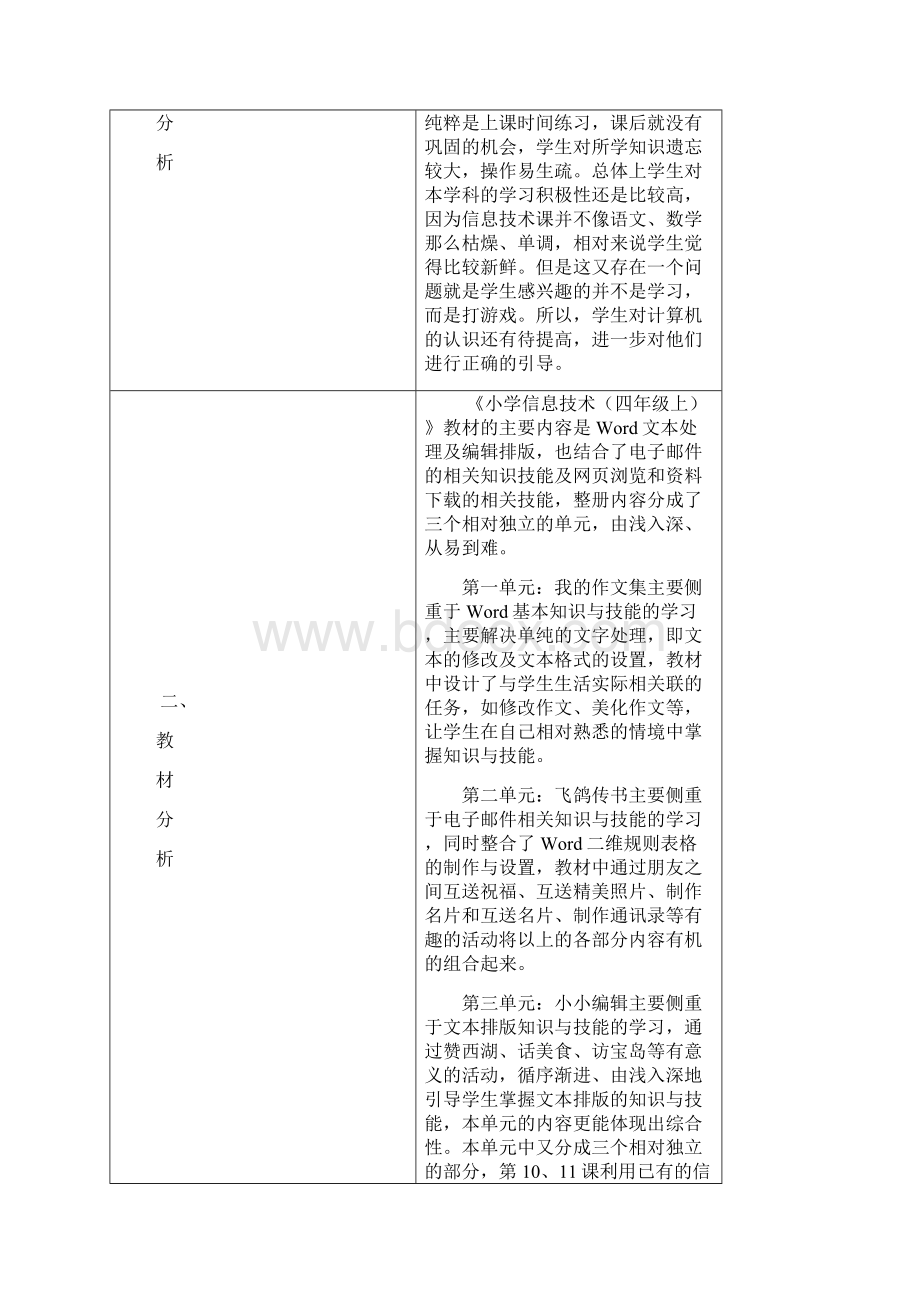 信息技术四年级上册教学计划与教案.docx_第2页