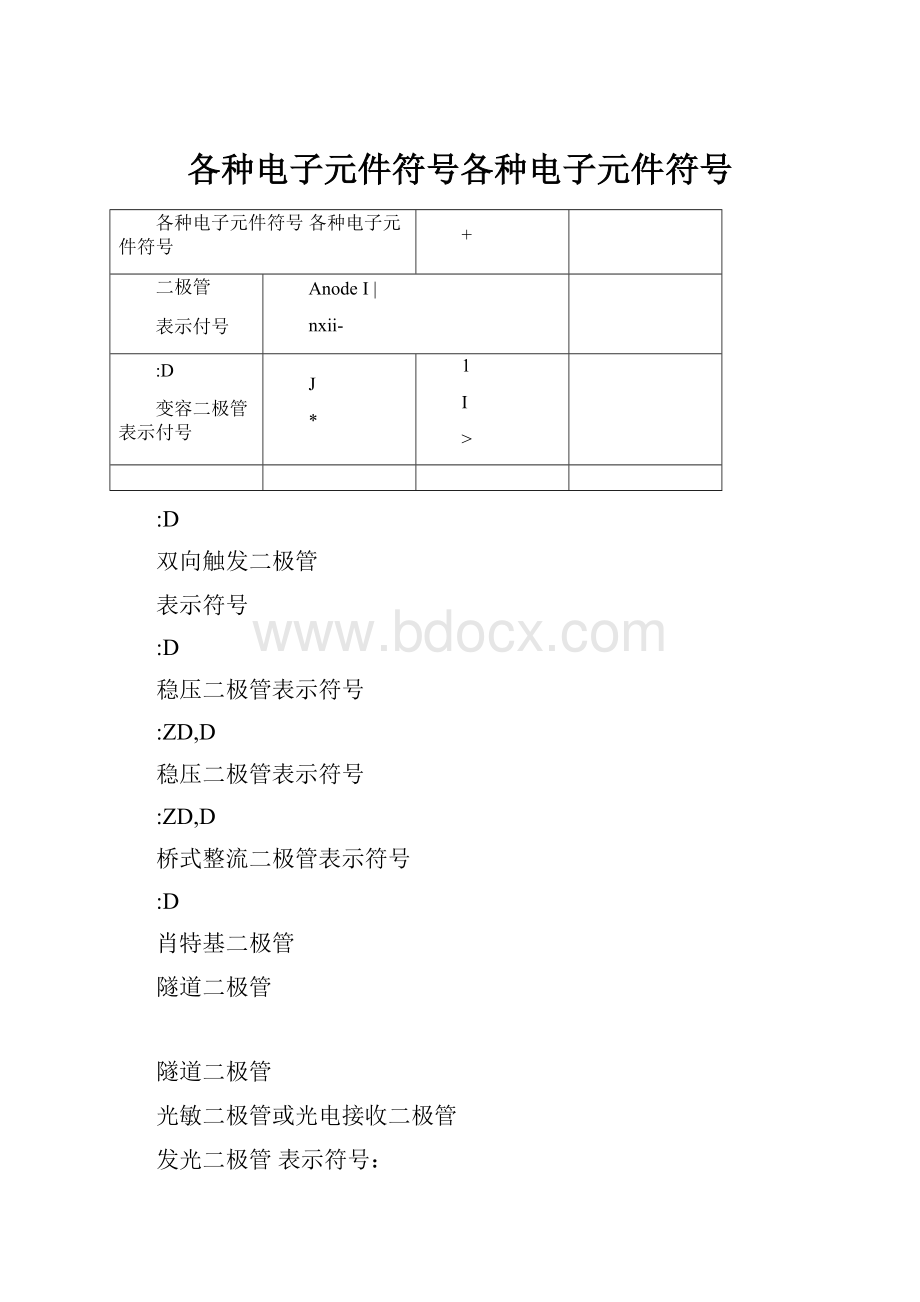 各种电子元件符号各种电子元件符号.docx_第1页