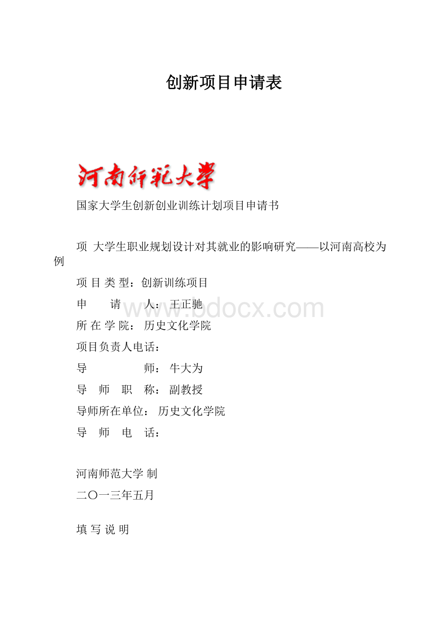 创新项目申请表Word格式.docx