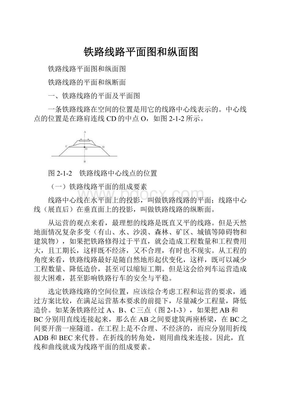 铁路线路平面图和纵面图Word文件下载.docx_第1页