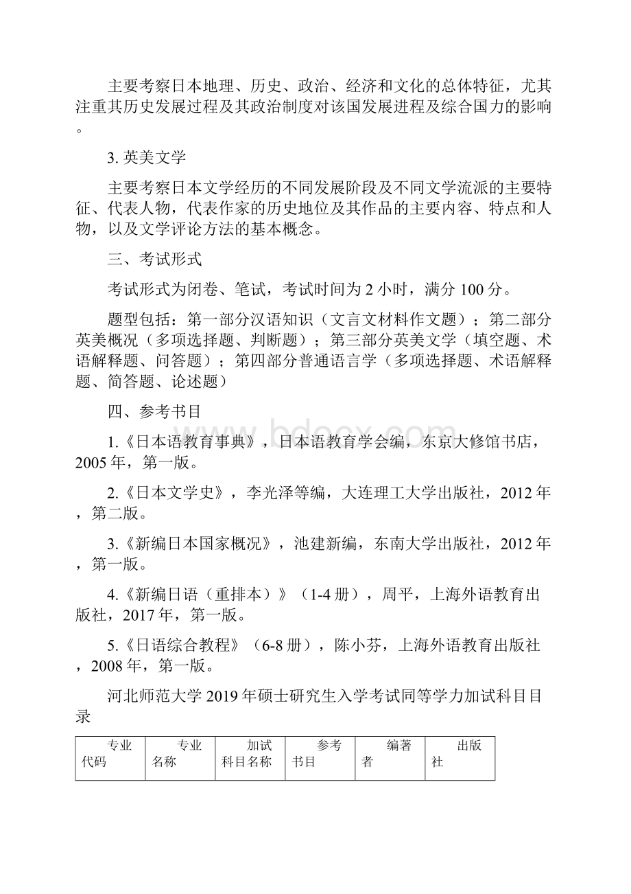 新编日语第四册整理硕士研究生入学考试自命题科目考试大纲Word下载.docx_第2页