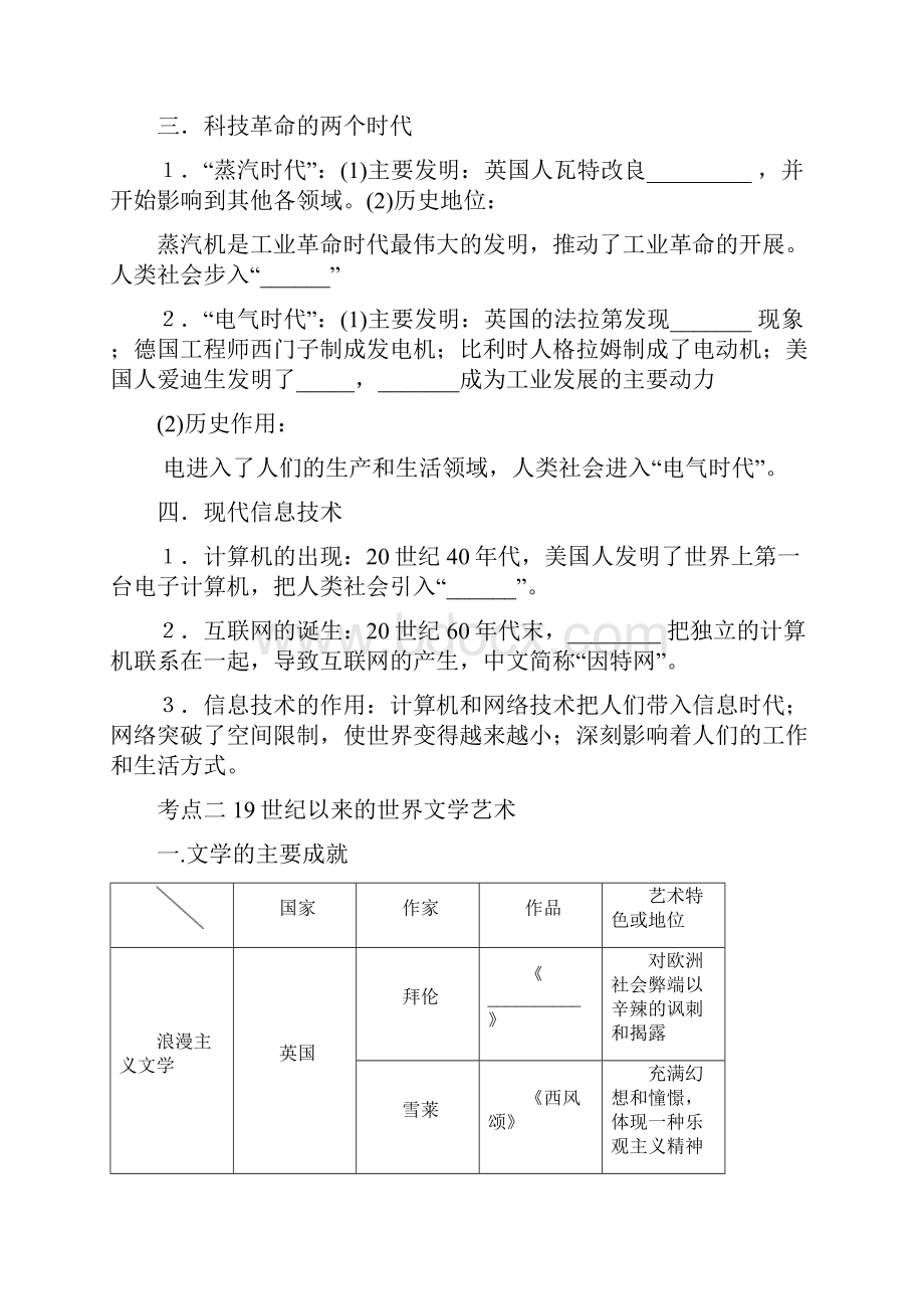 高考历史热点单元突破专题十四近现代以来世界科技文艺发展历程带答案解析.docx_第3页