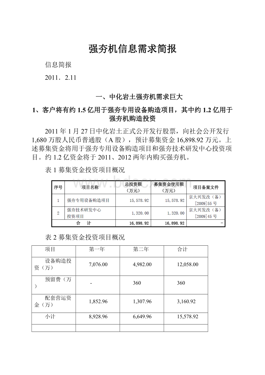 强夯机信息需求简报.docx_第1页