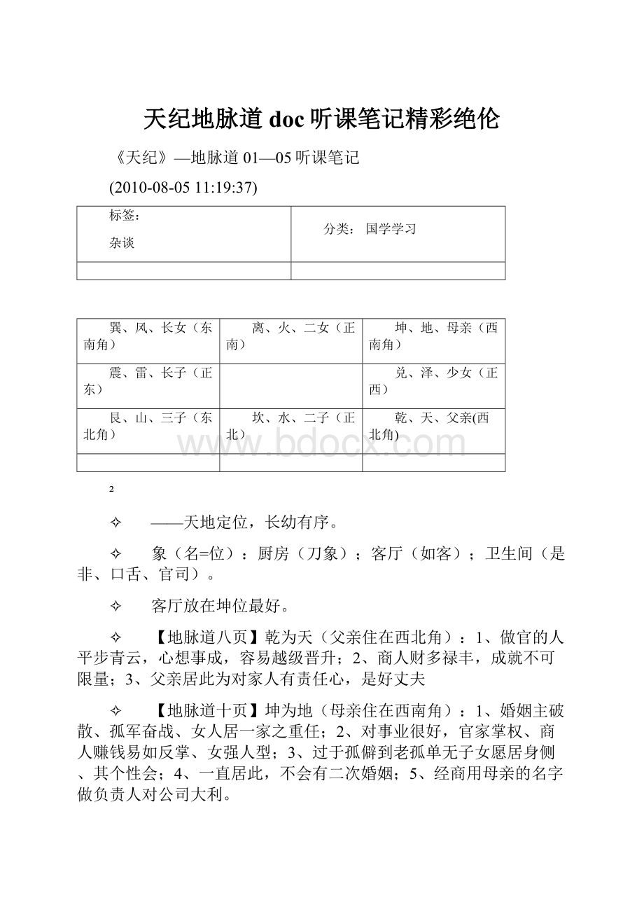 天纪地脉道doc听课笔记精彩绝伦.docx