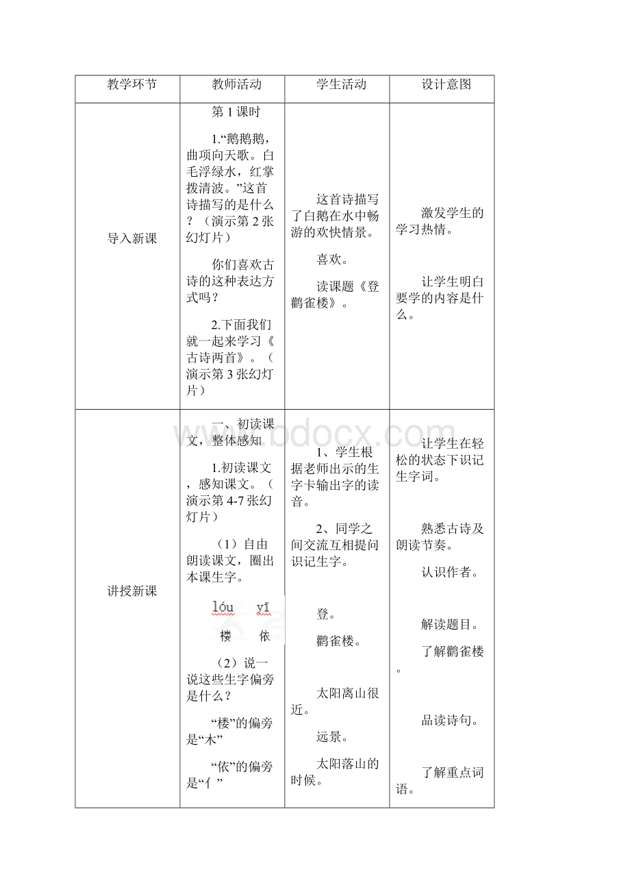 部编最新人教版二年级语文上册第8课《古诗二首》教案及反思Word文件下载.docx_第2页