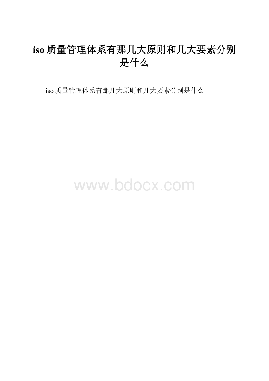 iso质量管理体系有那几大原则和几大要素分别是什么Word下载.docx