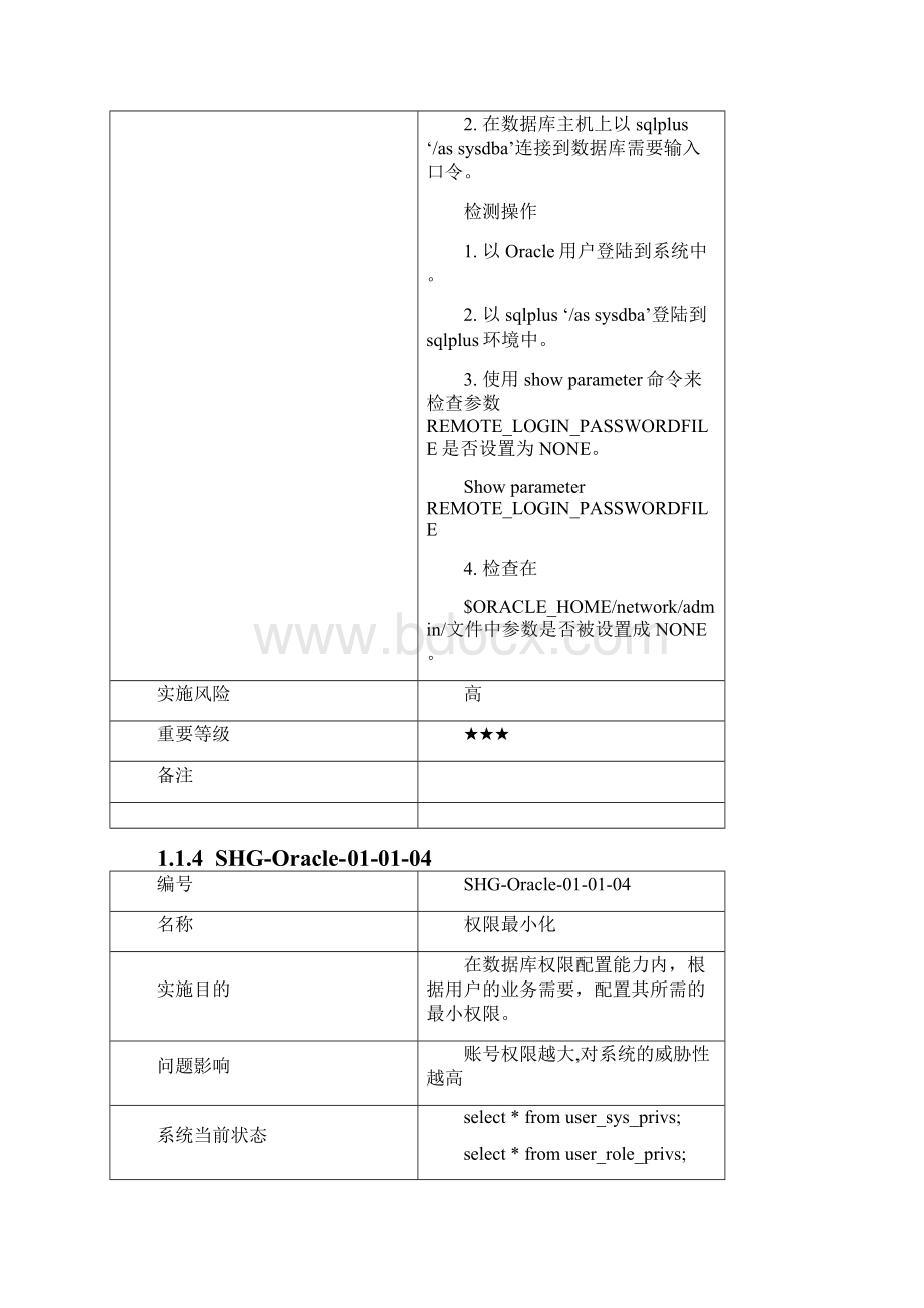 Oracle数据库系统加固规范Word文件下载.docx_第3页