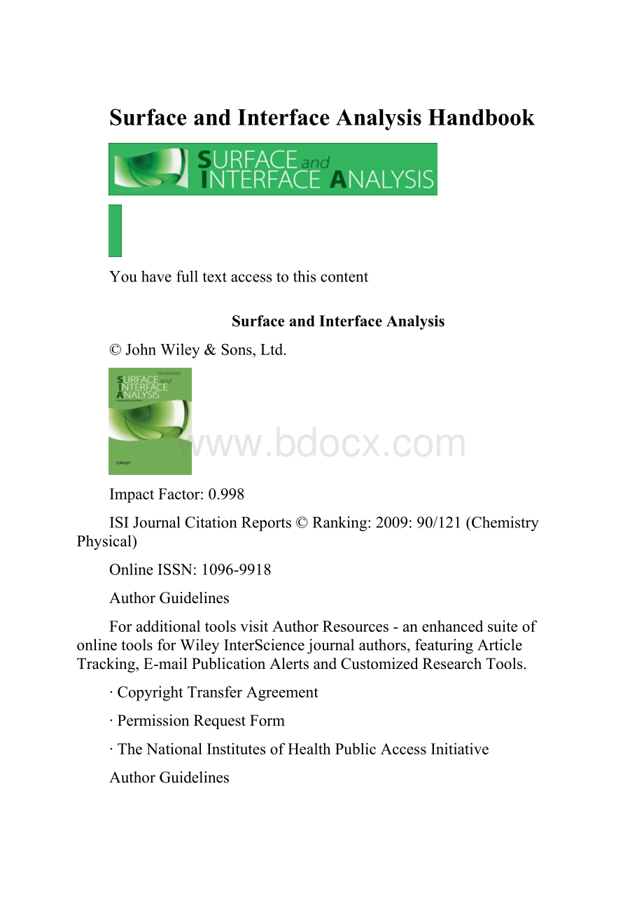 Surface and Interface AnalysisHandbookWord文件下载.docx