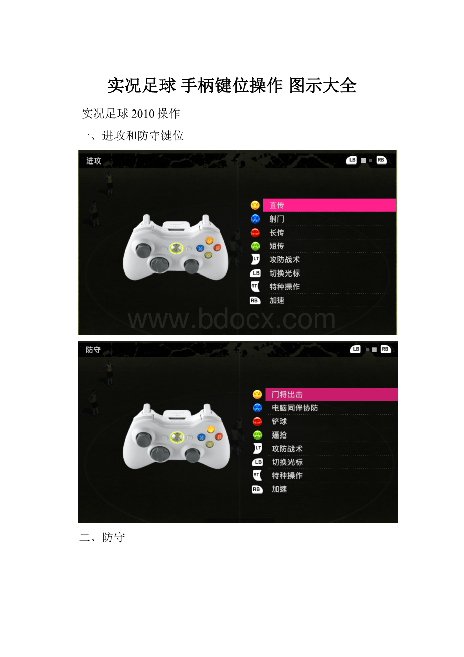 实况足球 手柄键位操作 图示大全Word文件下载.docx