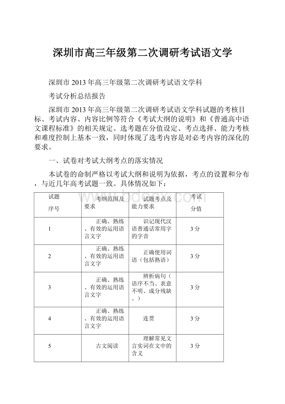 深圳市高三年级第二次调研考试语文学.docx