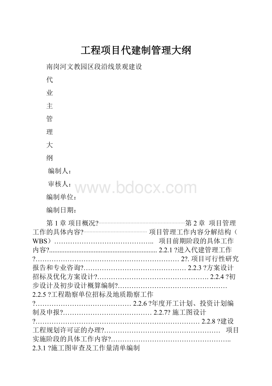 工程项目代建制管理大纲.docx