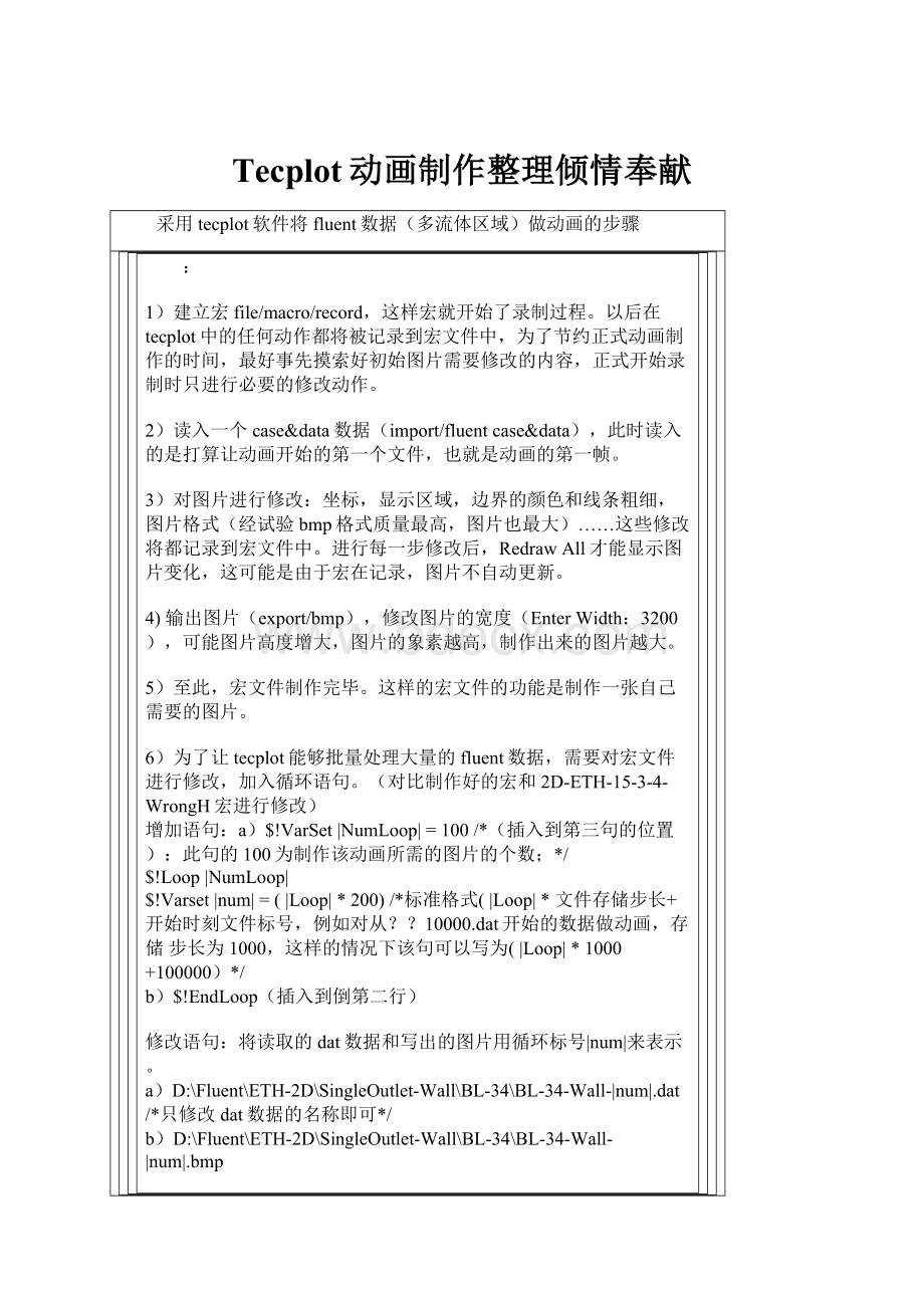 Tecplot动画制作整理倾情奉献Word文件下载.docx