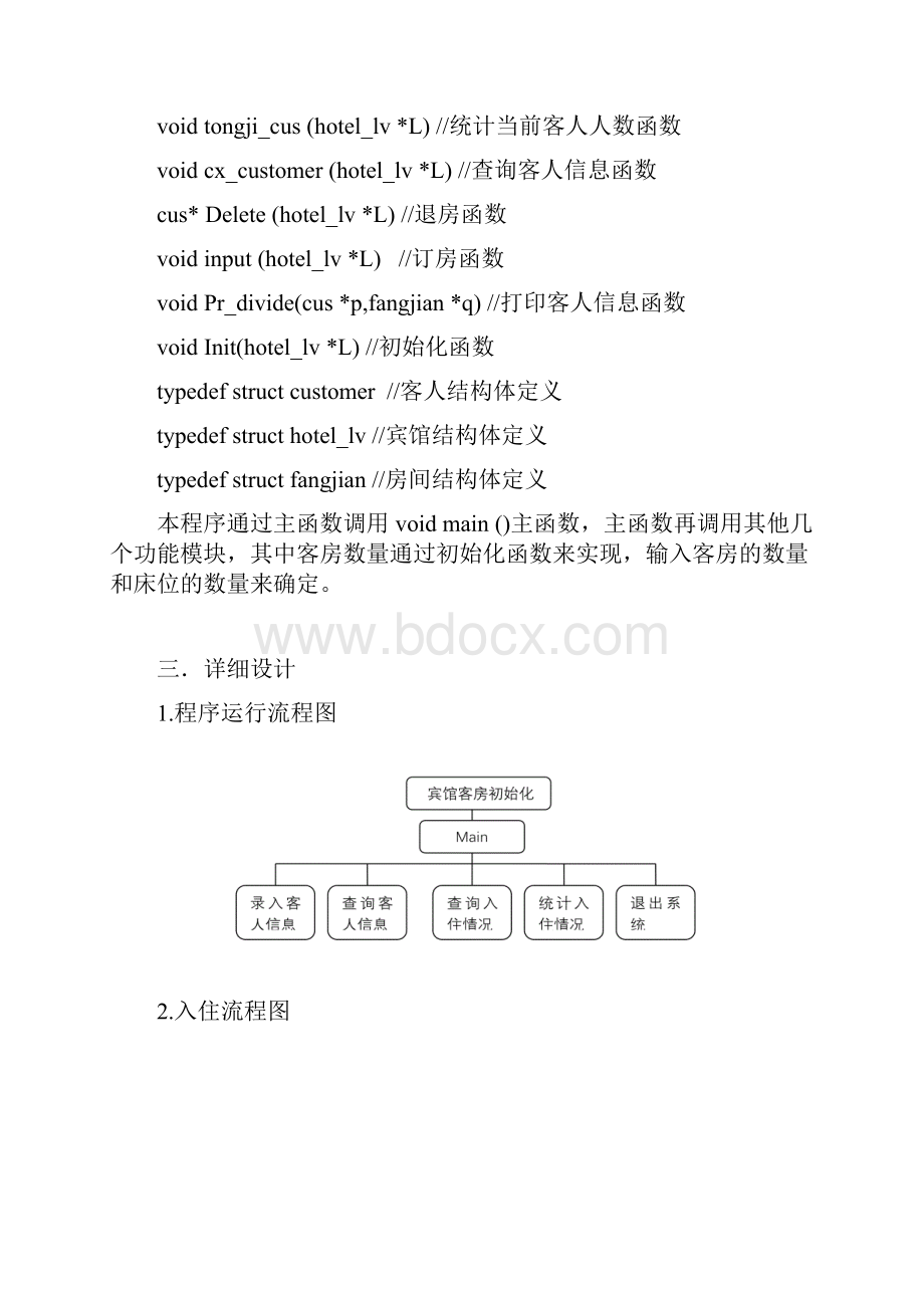 数据结构课程设计宾馆客房管理系统.docx_第2页