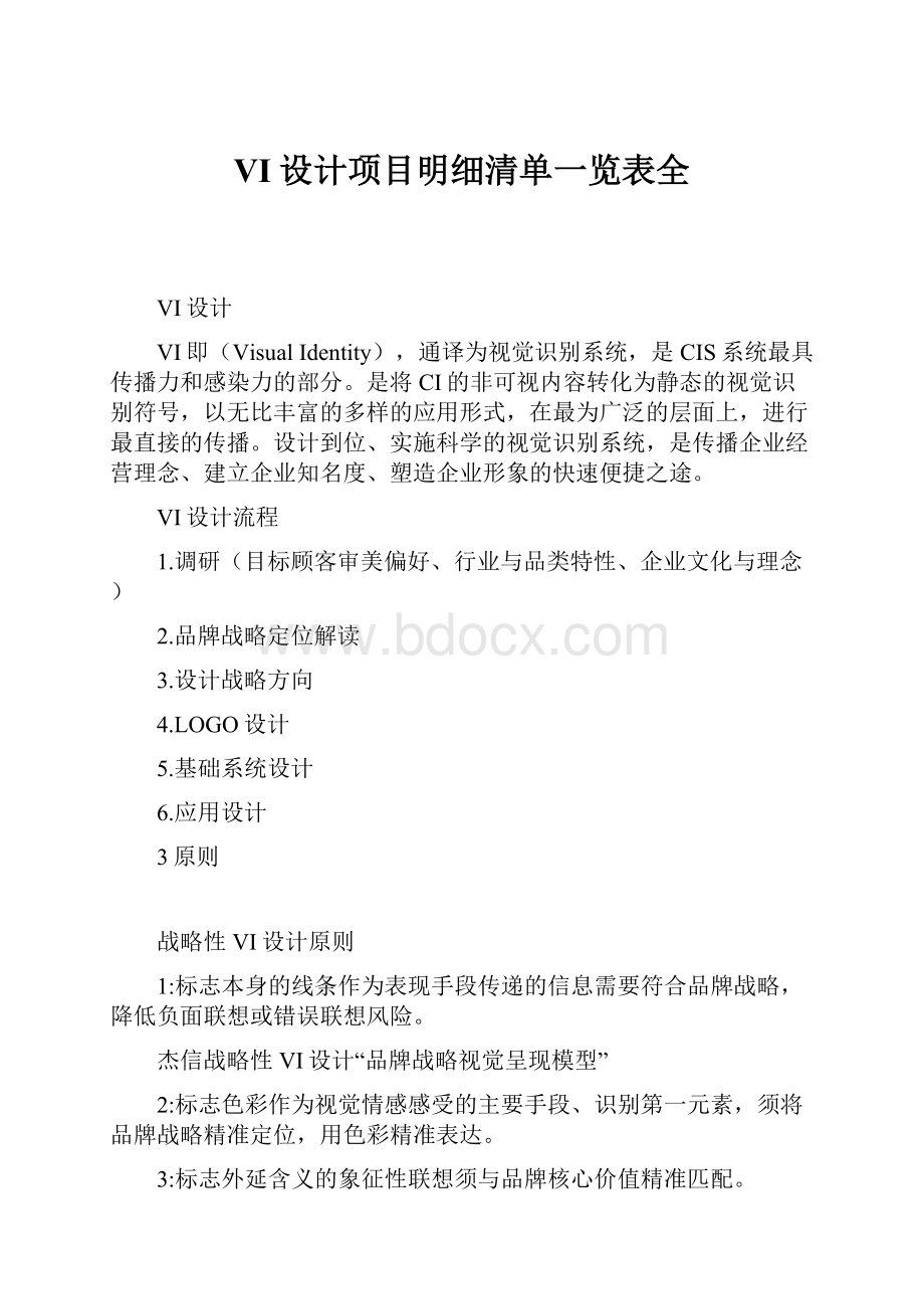 VI设计项目明细清单一览表全Word文档下载推荐.docx_第1页