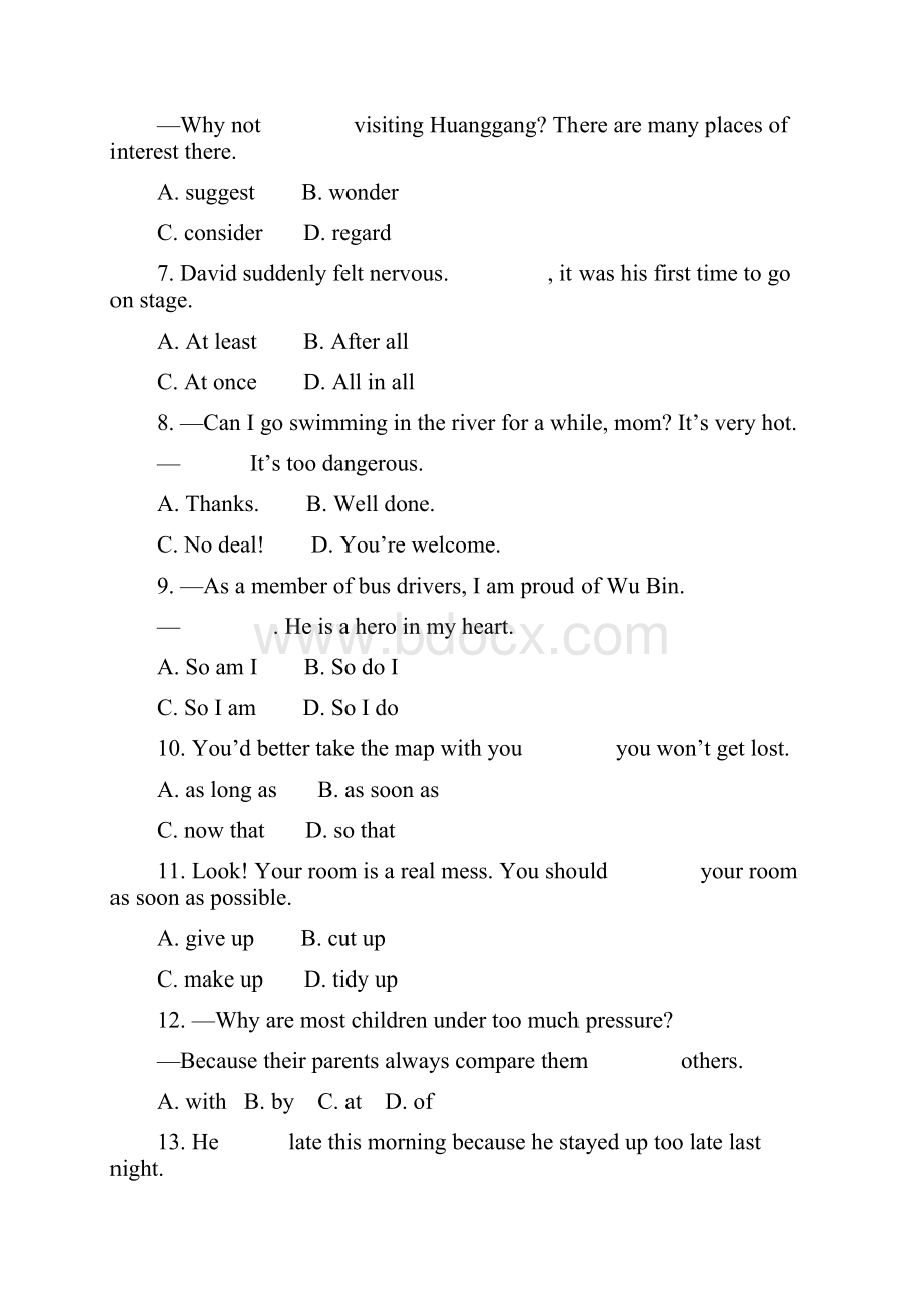 秋季中考英语一轮复习 九上 Modules 46综合检测试题 外研版.docx_第2页