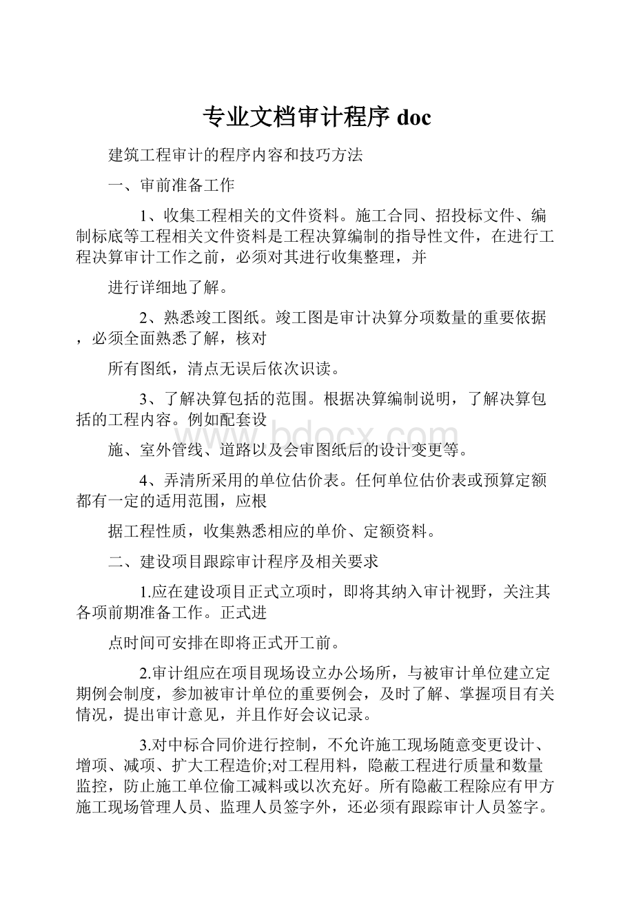 专业文档审计程序doc.docx_第1页