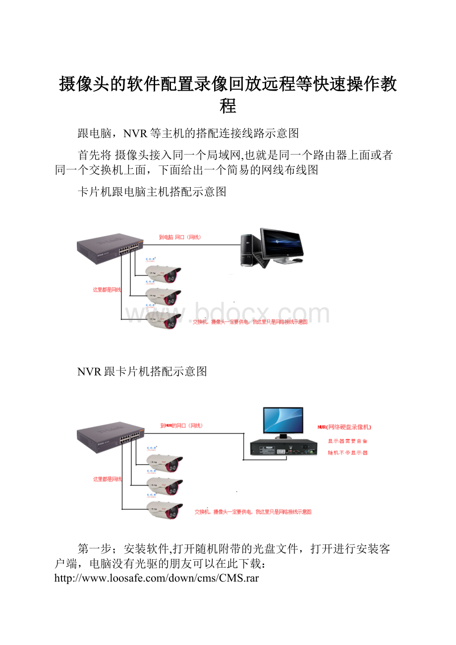 摄像头的软件配置录像回放远程等快速操作教程.docx