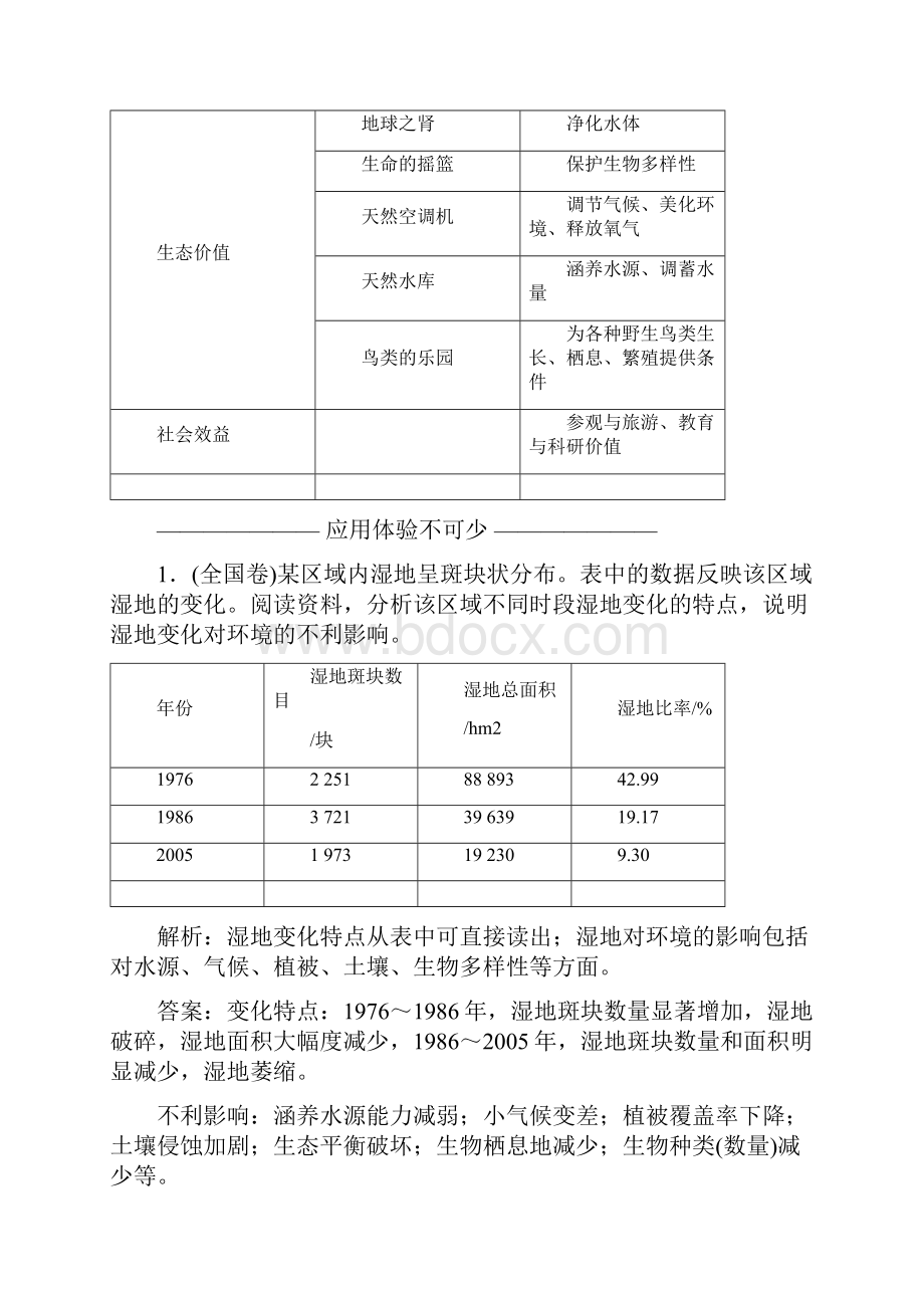 高中地理第四章生态环境保护第三节湿地干涸及其恢复教学案新人教版选修61.docx_第3页