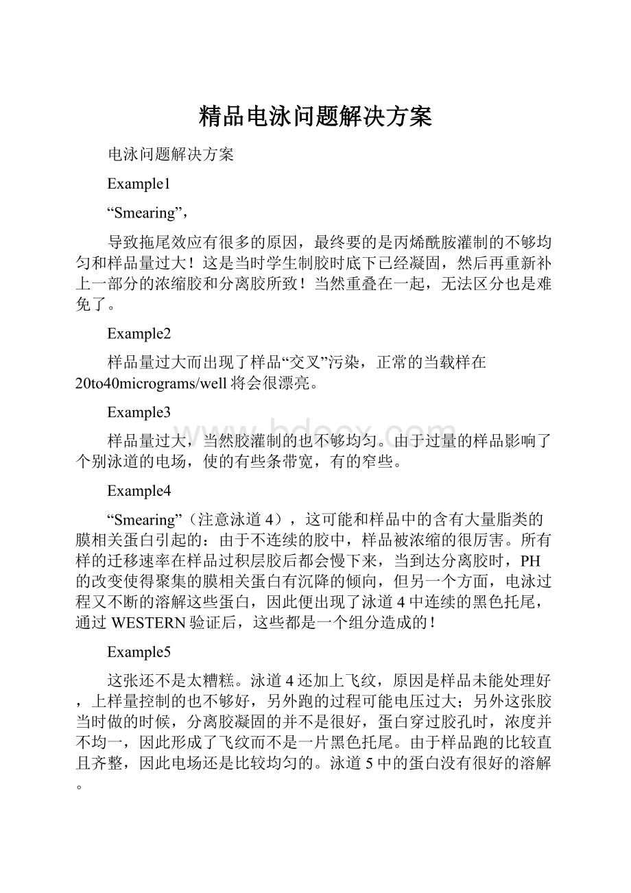 精品电泳问题解决方案Word格式文档下载.docx