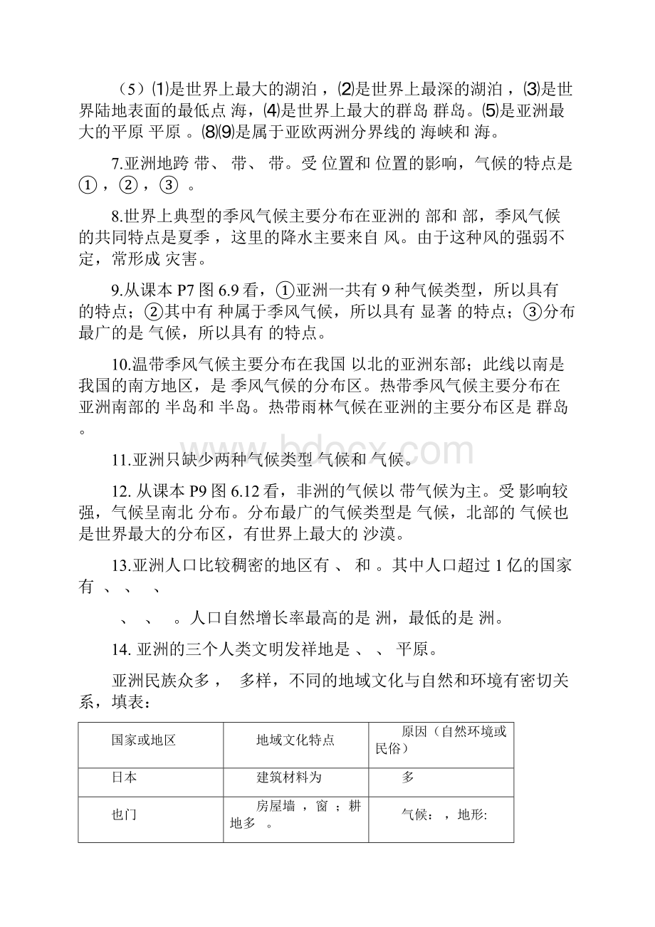 六年级下册地理知识点复习进程.docx_第2页