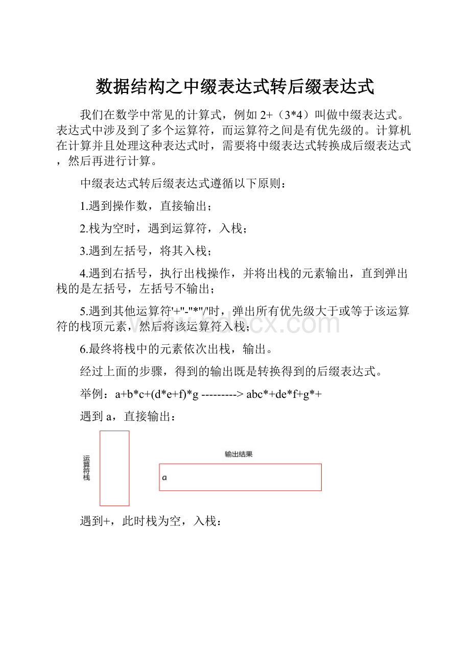 数据结构之中缀表达式转后缀表达式.docx