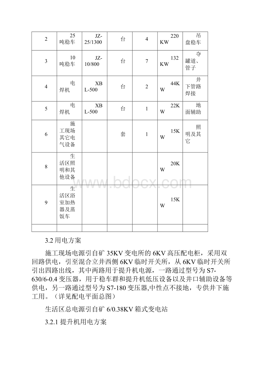 孔庄井筒装备工程临时用电施工组织设计.docx_第3页