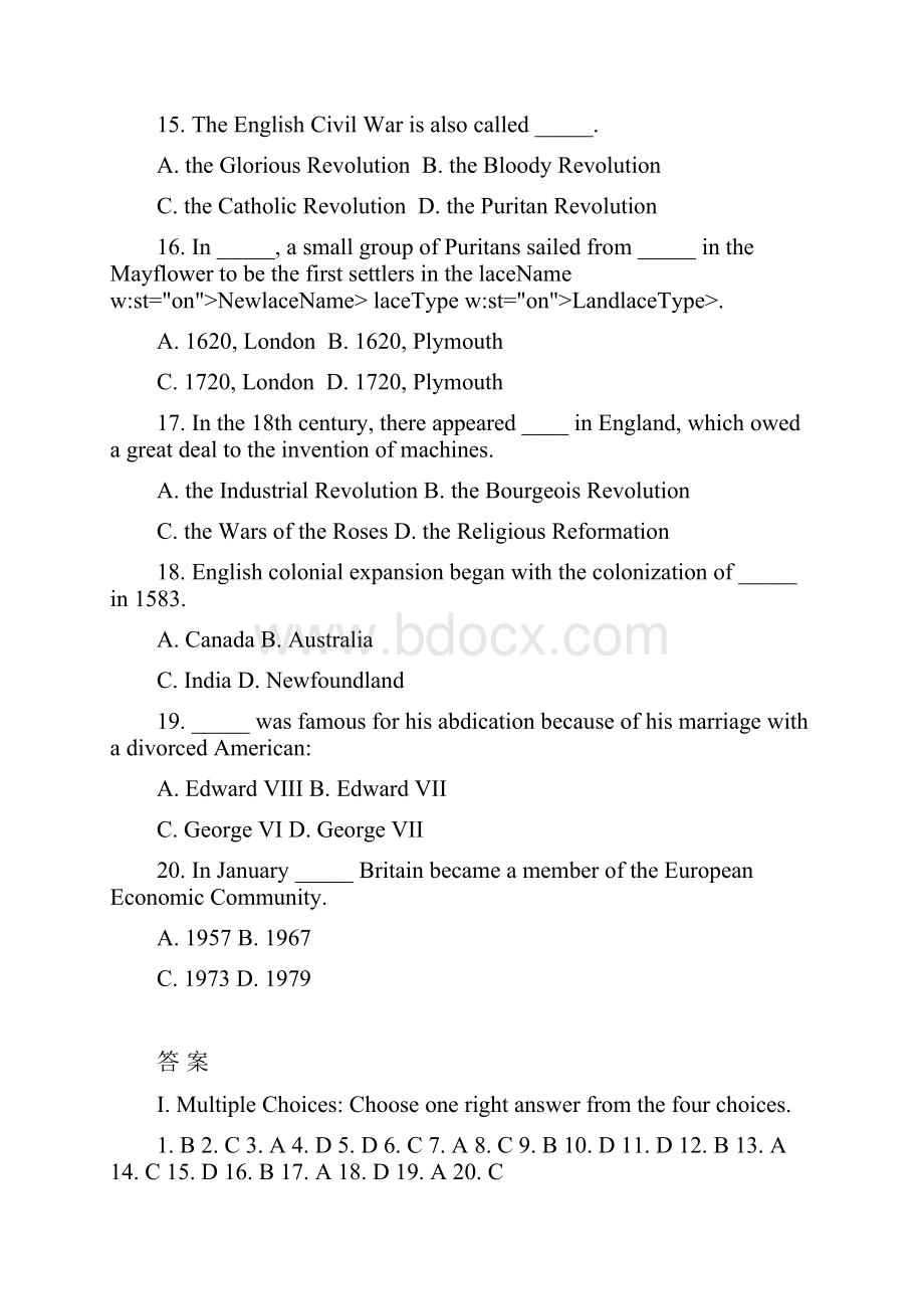 英美概况练习题与答案Word格式文档下载.docx_第3页