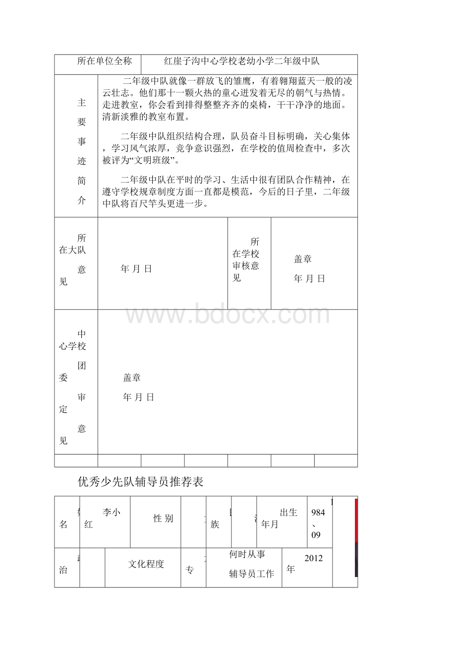 优秀少先队申报表Word文档下载推荐.docx_第2页