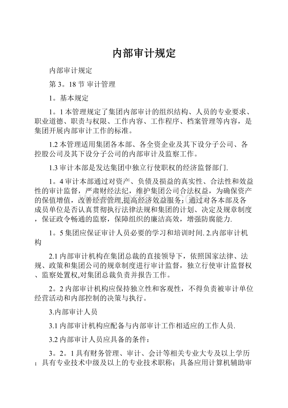 内部审计规定文档格式.docx