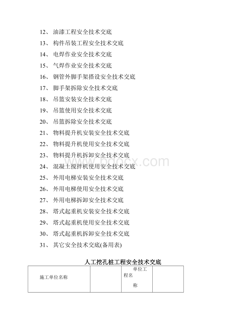 建筑施工现场安全技术交底记录全套Word格式文档下载.docx_第2页