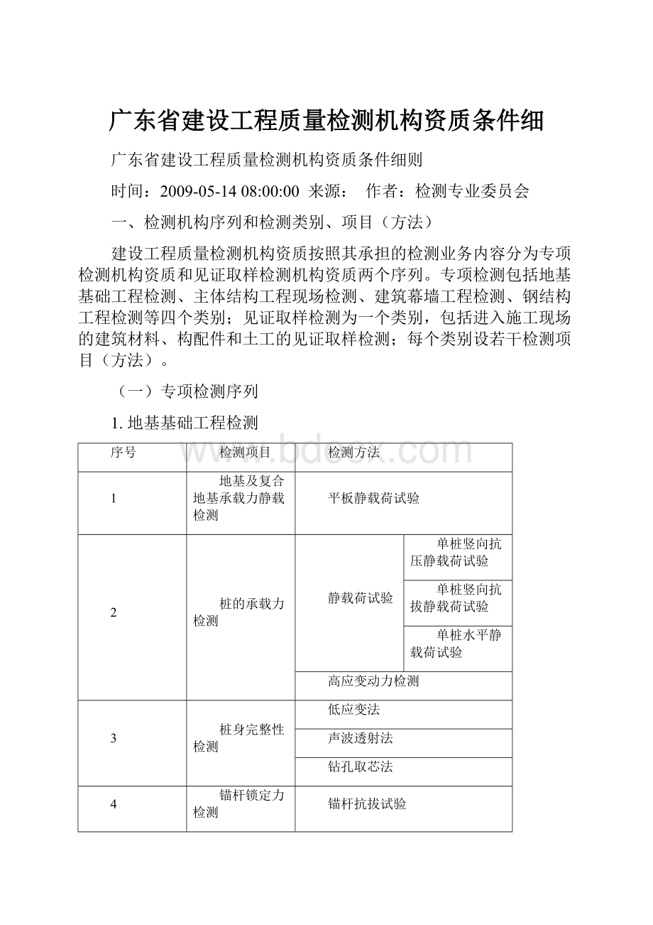 广东省建设工程质量检测机构资质条件细Word格式文档下载.docx_第1页