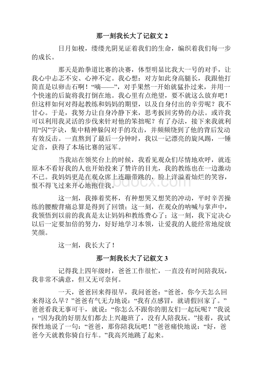 那一刻我长大了记叙文15篇.docx_第2页