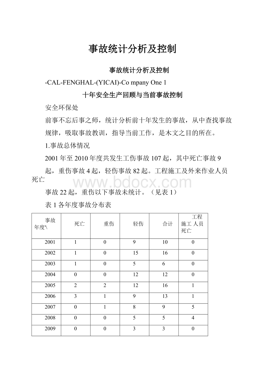 事故统计分析及控制.docx_第1页