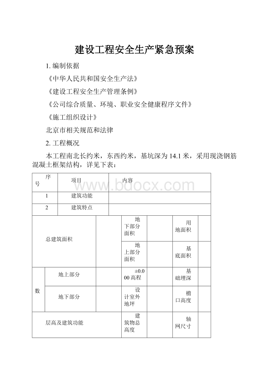 建设工程安全生产紧急预案Word文档格式.docx