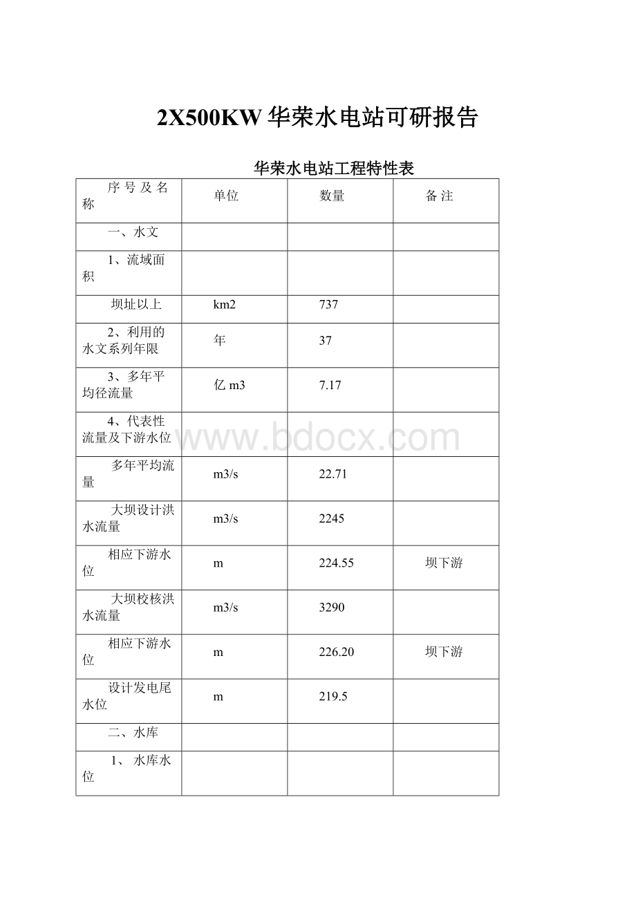 2X500KW华荣水电站可研报告.docx