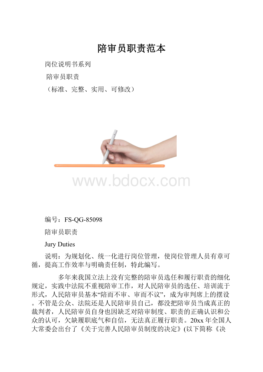 陪审员职责范本文档格式.docx