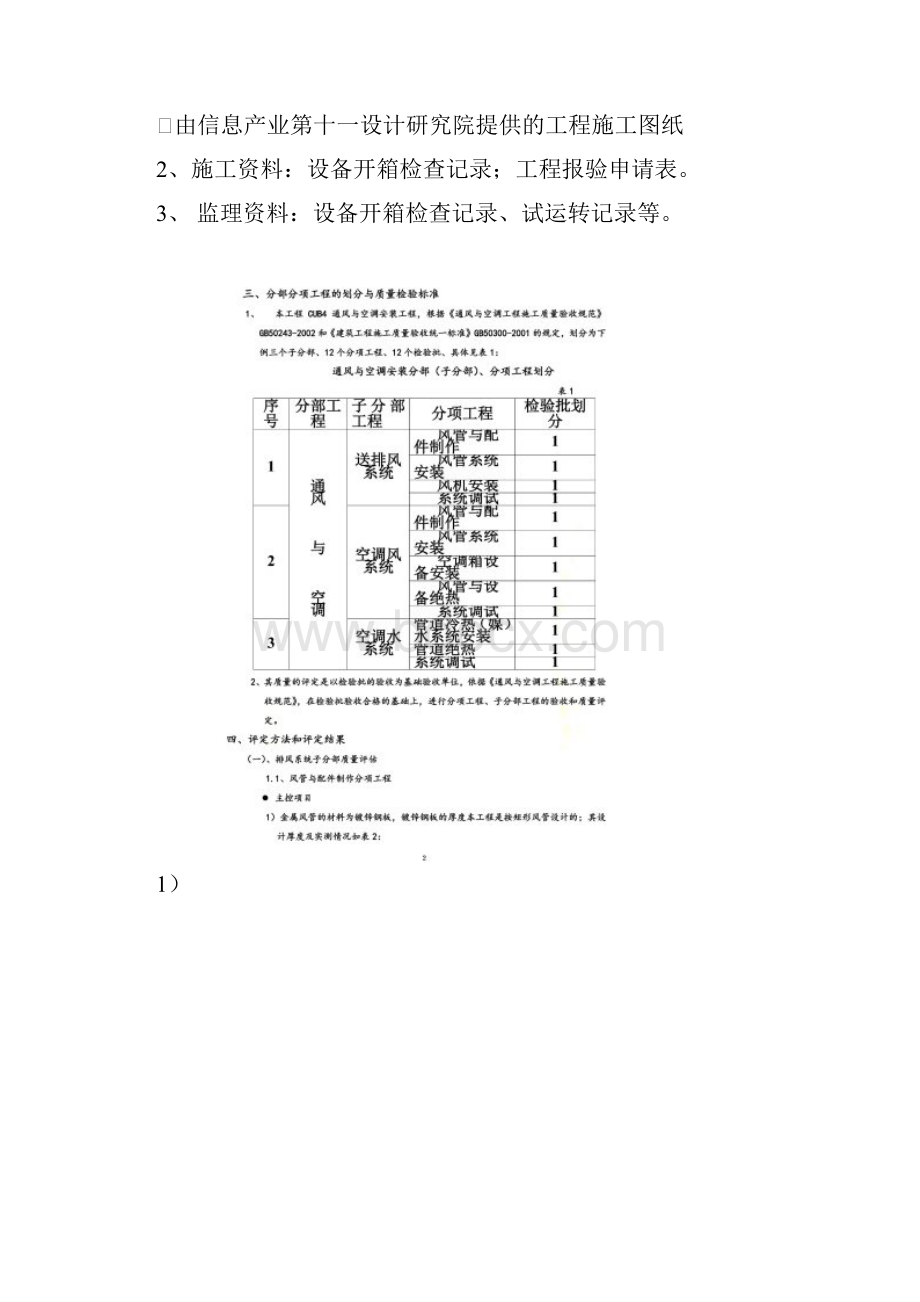 监理通风与空调质量评估报告Word文件下载.docx_第3页