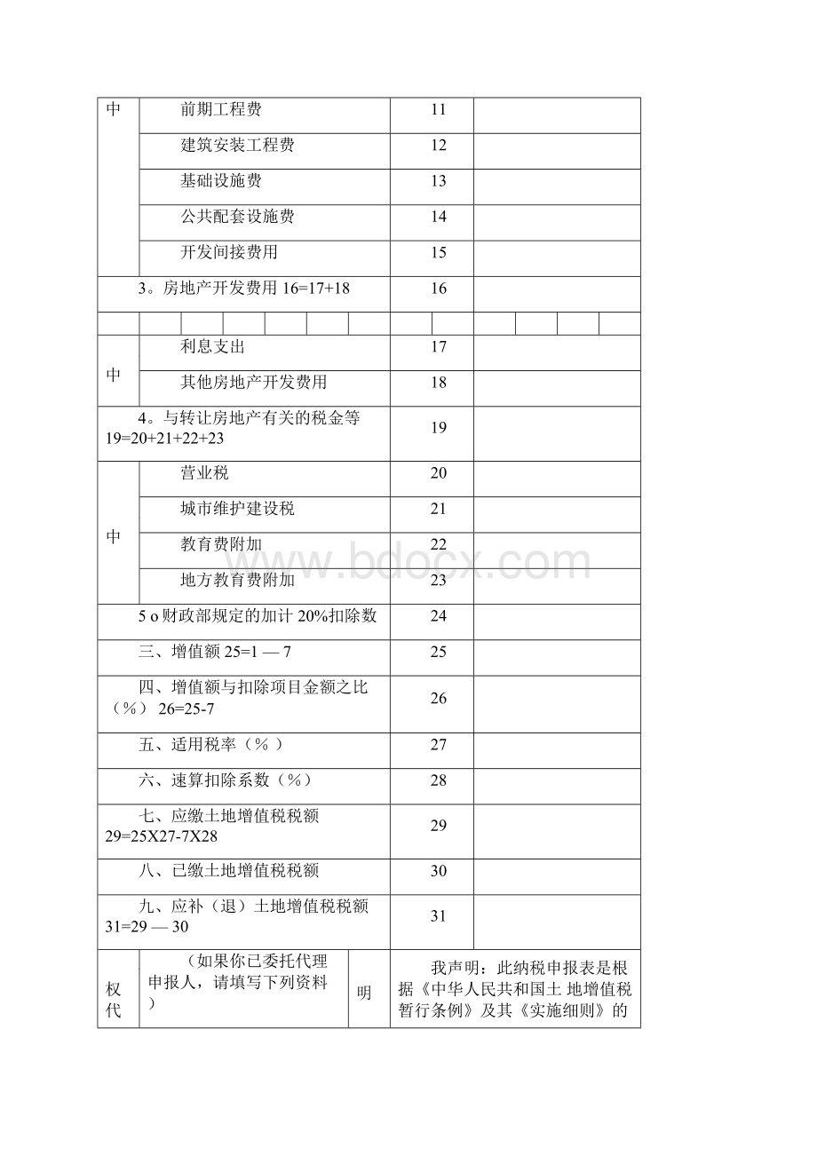 土地增值税清算申报表及附表模板范本Word格式文档下载.docx_第2页