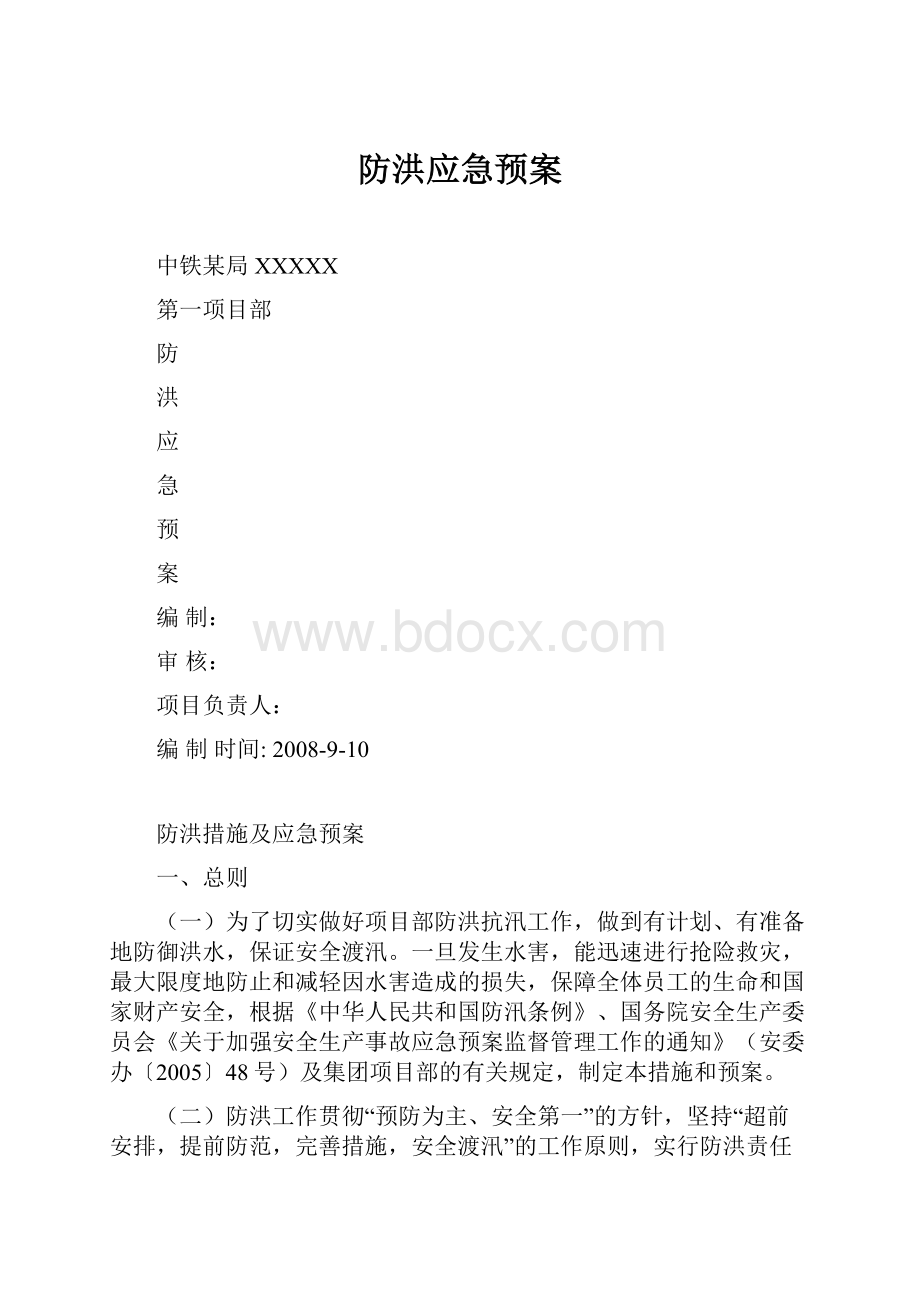 防洪应急预案.docx_第1页