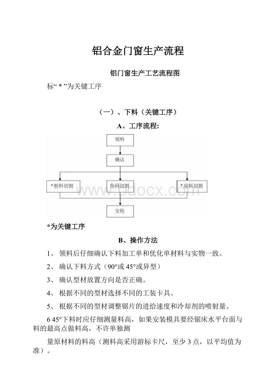 铝合金门窗生产流程Word格式.docx