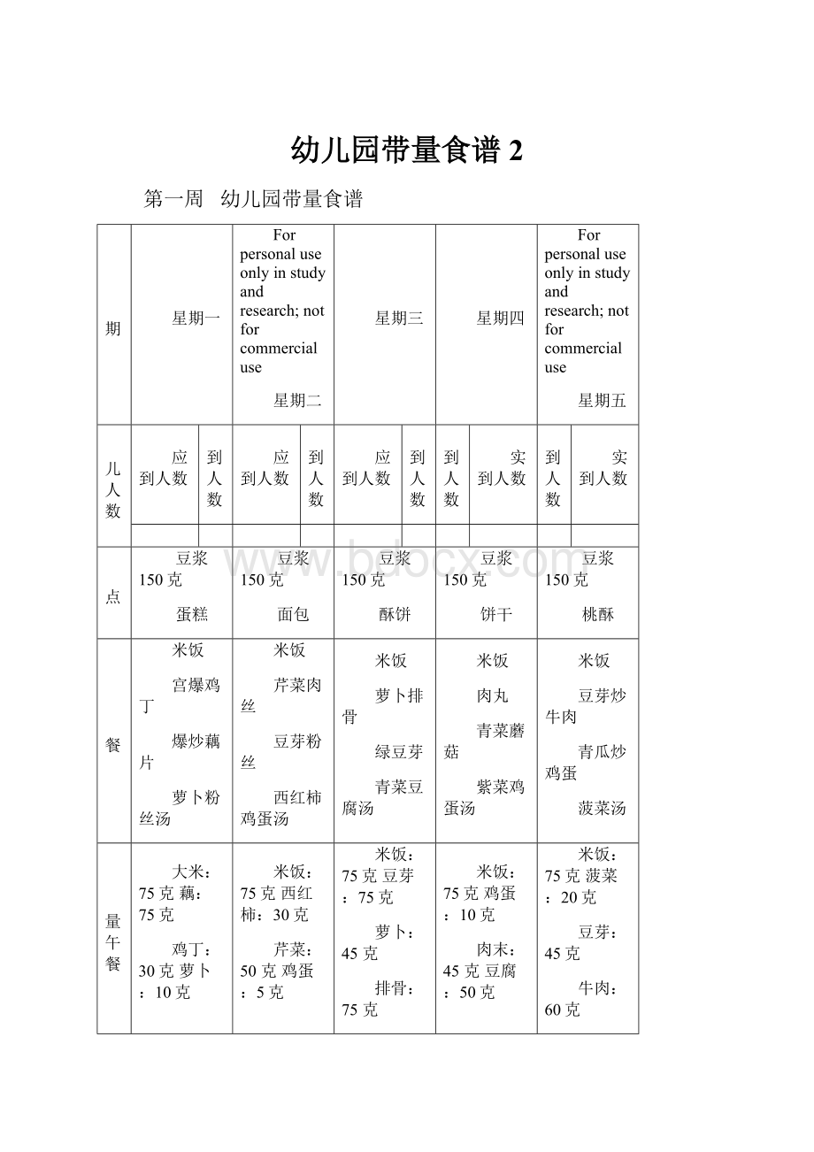 幼儿园带量食谱 2.docx