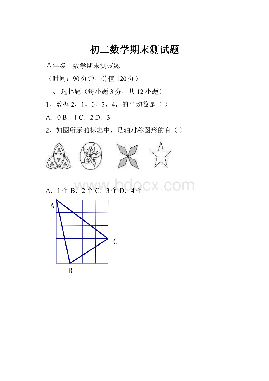 初二数学期末测试题.docx_第1页